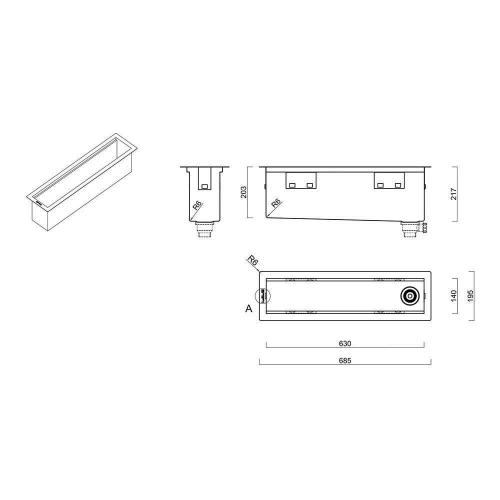 Встраиваемый блок для сушки L 70 Lux OKG Reginox Manhattan