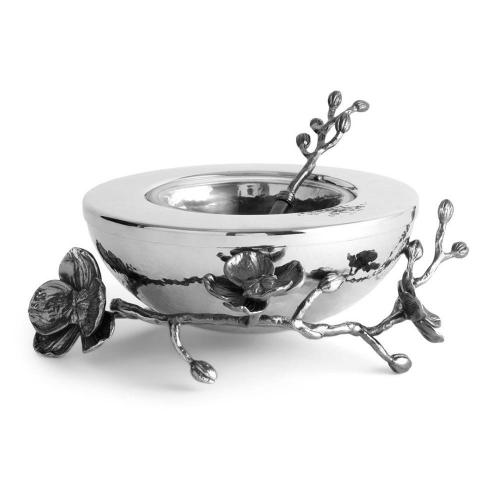 Икорница с ложкой 20,5х19,5 см Michael Aram Black Orchid стальная