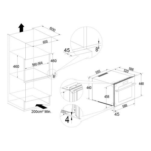 Встраиваемый винный шкаф на 24 бутылки Temptech Oslo OZ45SBTOP черный