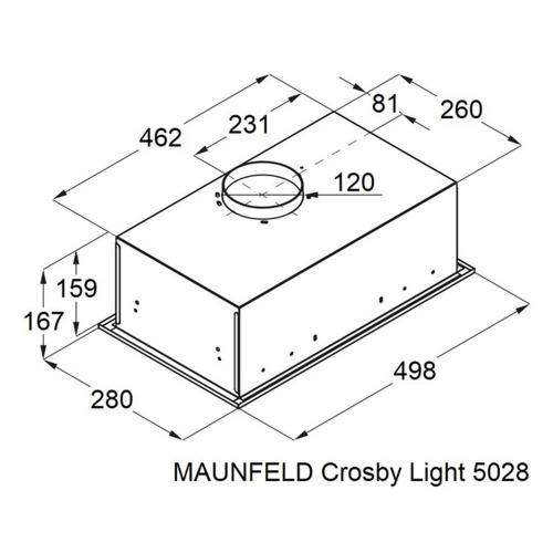 Встраиваемая вытяжка 49,5 см Maunfeld Crosby Light 5028 черная