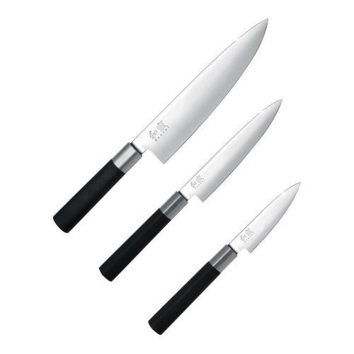 Набор кухонных ножей Kai Wasabi Black 3 пр