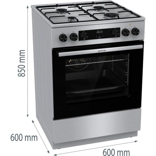 Комбинированная плита 60х85 см Gorenje GKS6C70XJ стальная