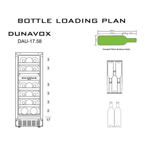 Встраиваемый винный шкаф на 17 бутылок Dunavox DAU-17.58DSS стальной