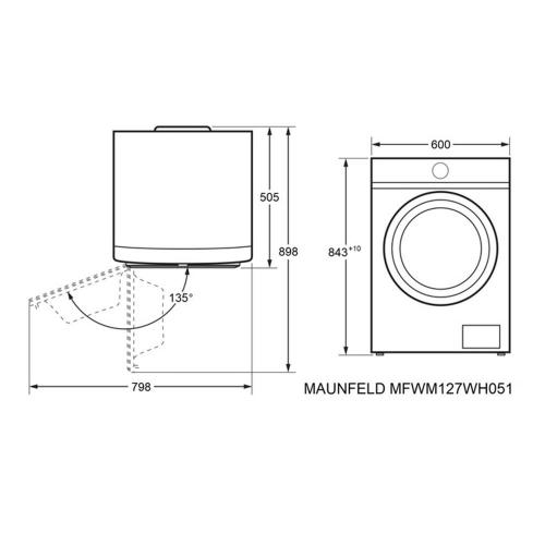 Стиральная машина 60 см на 7 кг Maunfeld MFWM127WH051 белая