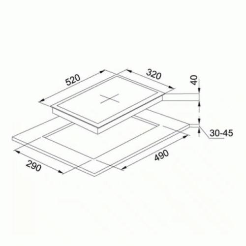 Газовая варочная панель 32х52 см Franke Glass Linear FHGL 301 1TC BK C