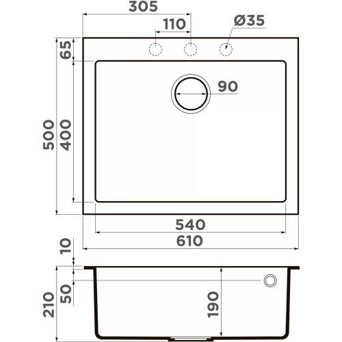 Кухонная мойка 54 см Omoikiri Bosen 61A-WH белая - 2 фото