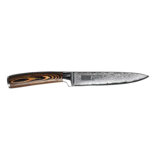 Нож универсальный 12,7 см Mikadzo Damascus Suminagashi коричневый
