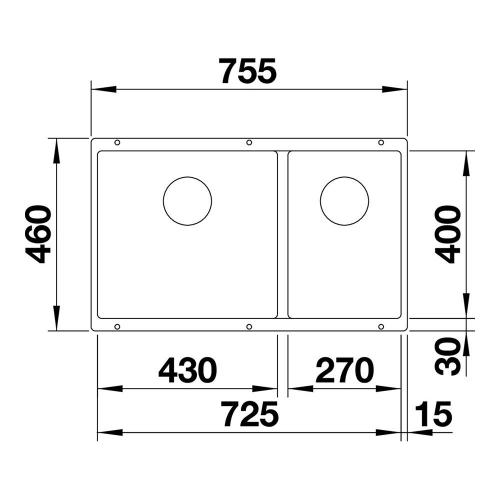 Кухонная мойка 75,5 см Blanco Subline 430/270-U черная - 4 фото