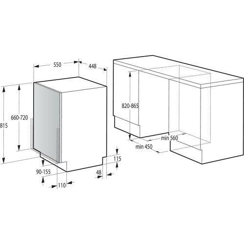 Встраиваемая посудомоечная машина 44,8 см Gorenje Advanced GV541D10 белая