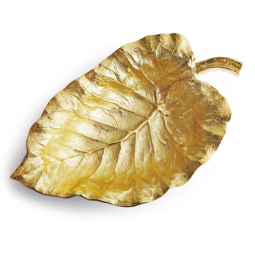 Сервировочное блюдо 53х33 см Michael New Leaves золотое