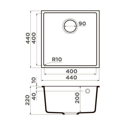 Кухонная мойка 44 см Omoikiri Solidity Bosen 44-U-GR leningrad grey - 2 фото