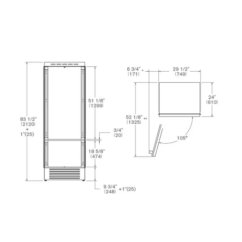 Встраиваемый холодильник 212х75 см Bertazzoni REF755BBLPTT белый - 6 фото