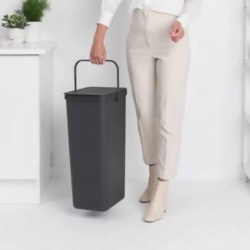 Ведро для мусора 40 л Brabantia Sort&Go серое