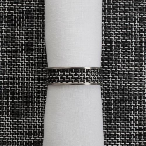 Кольцо для салфеток Black + White, серия Stainless steel, CHILEWICH, США
