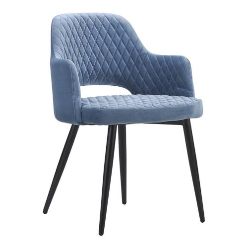 Кресло велюровое 79x56x55 см Berg Burgos синее