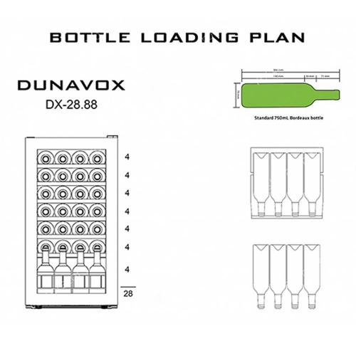 Винный шкаф на 28 бутылок Dunavox DX-28.88KF черный