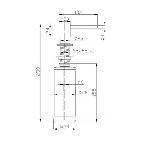 Дозатор Plum 320 мл Plum Alveus Copper