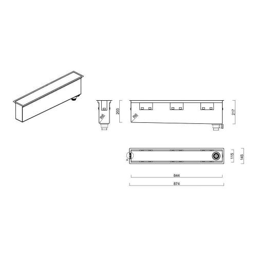 Встраиваемый блок для сушки L 90 Lux OKG Reginox Manhattan Slim