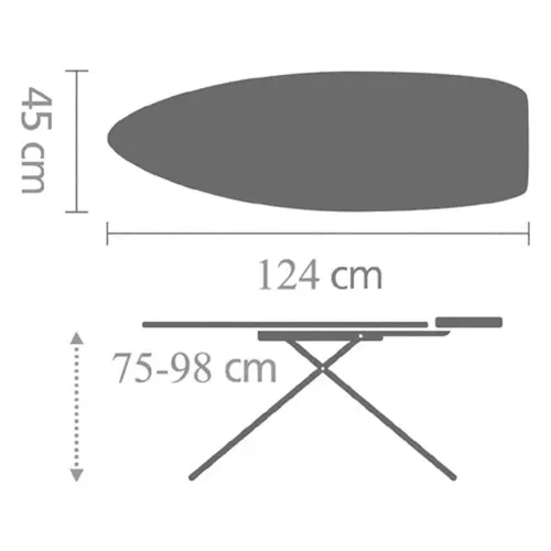 Гладильная доска 124х45 см Brabantia черная