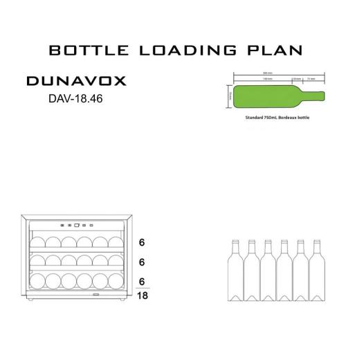 Встраиваемый винный шкаф на 18 бутылок Dunavox DAV-18.46SS.TO стальной