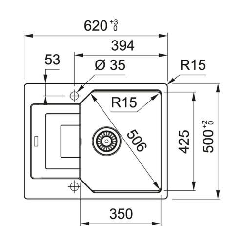 Кухонная мойка 62 см Franke Urban UBG 611-62 черный матовый - 2 фото