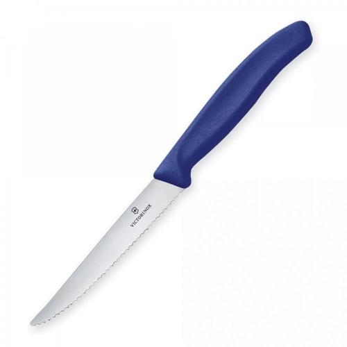 Кухонный нож для стейка и пиццы 11 см Victorinox Swiss Classic синий
