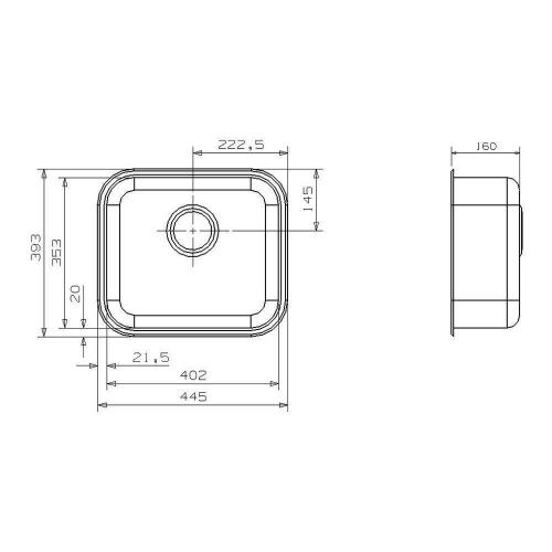 Кухонная мойка 44,5 см Reginox Comfort Colorado R Lux OKG полированная нержавеющая сталь