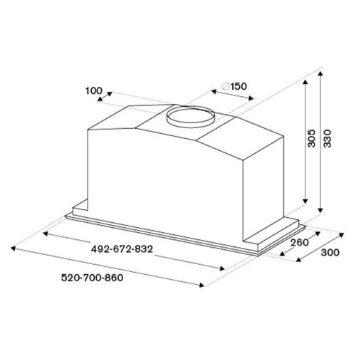 Встраиваемая вытяжка 33x86x30 см Bertazzoni Professional KIN86MOD1XB стальная