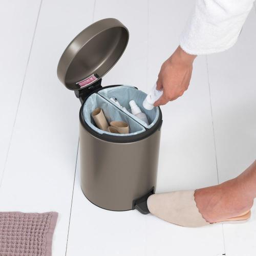 Мусорный бак с педалью 2+2 л Brabantia NewIcon платиновый