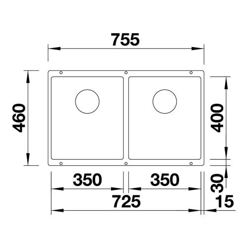 Кухонная мойка 75,5 см Blanco Subline 350/350-U черная