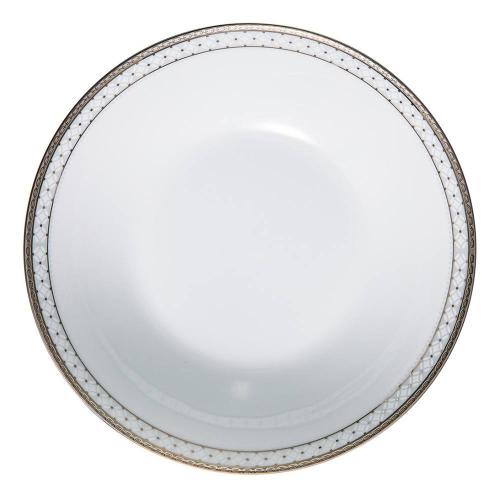 Тарелка суповая 19 см Noritake Rochester Platinum белая