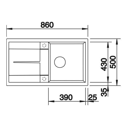 Кухонная мойка 86 см Blanco Metra 5 S черная