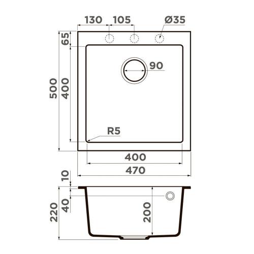 Кухонная мойка 47 см Omoikiri Solidity Bosen 47-WH белая - 3 фото