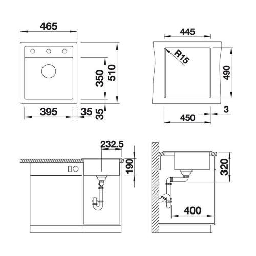 Кухонная мойка 46,5 см Blanco Dalago 45 белая