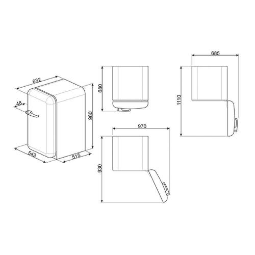 Холодильник однокамерный 96х54 см Smeg 50’s Style FAB10LBL5 черный - 8 фото