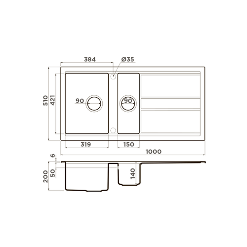 Кухонная мойка 100 см Omoikiri Solidity Kitagawa 100-2-WH белая