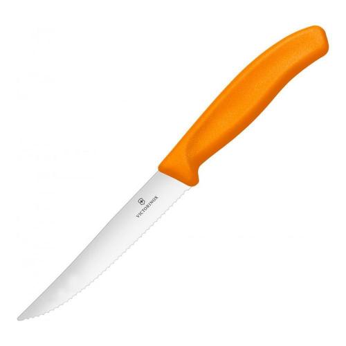 Нож для стейков и пиццы 12 см Victorinox оранжевый