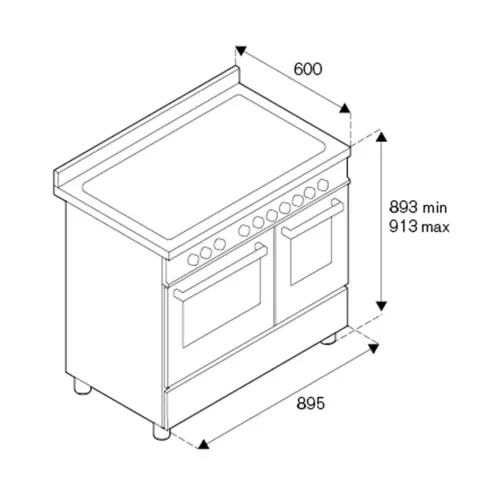 Варочный центр 89,5х60 см Bertazzoni Professional PRO95I2EXT стальной