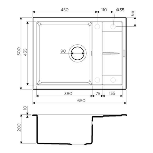 Кухонная мойка 65 см Omoikiri Solidity Sumi 65-BL черная