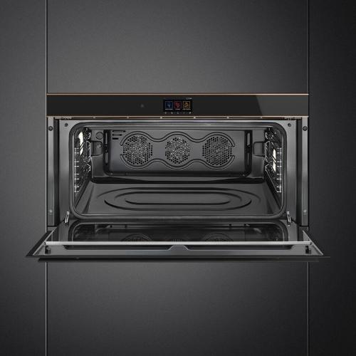 Многофункциональный духовой шкаф 90 см Smeg Dolce Stil Novo SFPR9604NR черный