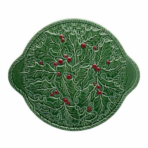 Блюдо для пирога 36 см Bordallo Pinheiro Holly зеленое