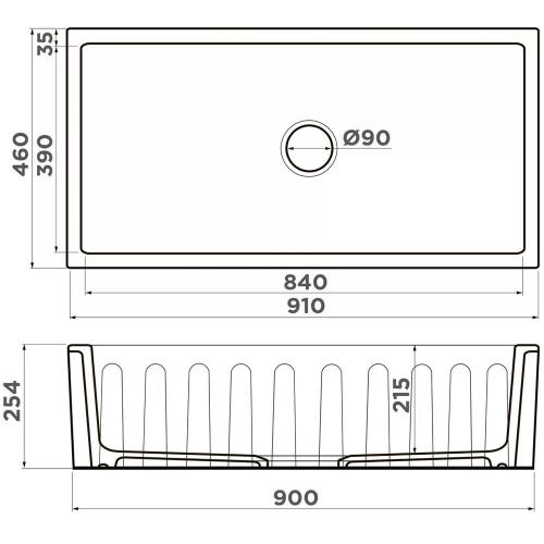 Кухонная мойка 91 см Omoikiri Mikura 91-WH белая - 3 фото