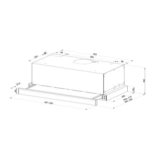 Встраиваемая вытяжка 55,2 см Kuppersberg Slimlux 60 W белая