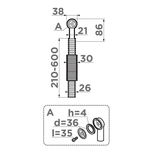 Перелив Omoikiri OV-1-R-AB022 античная латунь