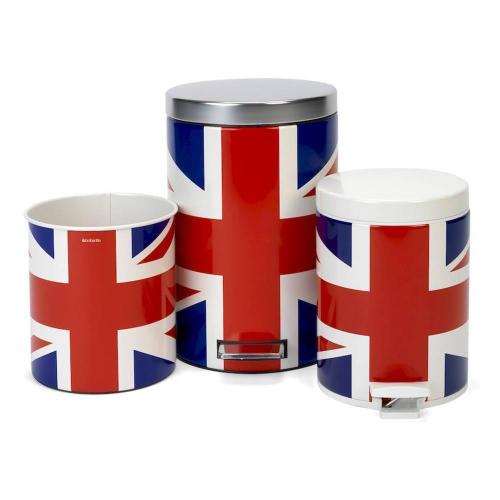 Ведро для мусора с педалью 12 л Brabantia Union Jack разноцветное