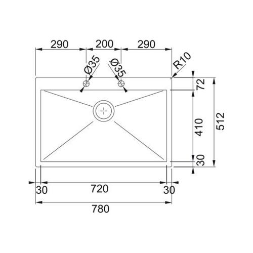 Кухонная мойка 78 см Franke PPX 210-78 B нержавеющая cталь