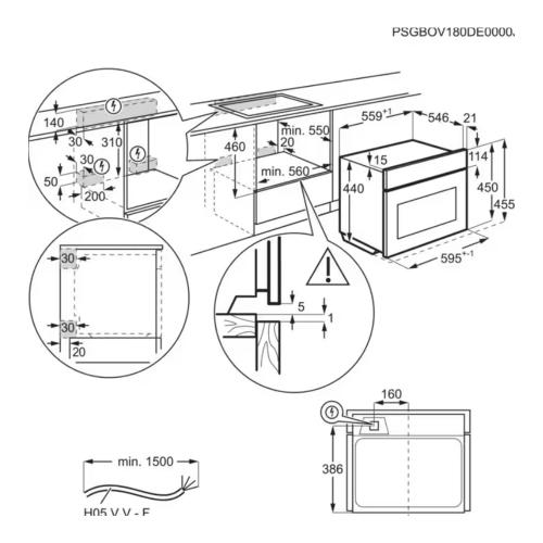 Электрический духовой шкаф 59,5 см Electrolux EVL6E46X черный