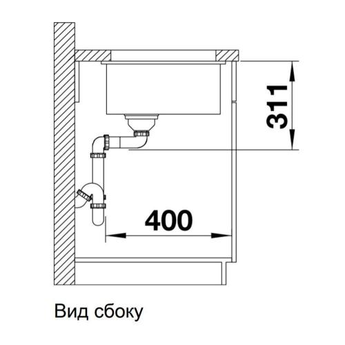 Кухонная мойка 54,3 см Blanco Subline 500-U глянцевая белая - 1 фото