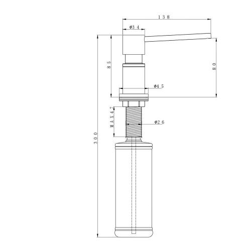 Дозатор 350 мл Paulmark Kraft Metallum G золото