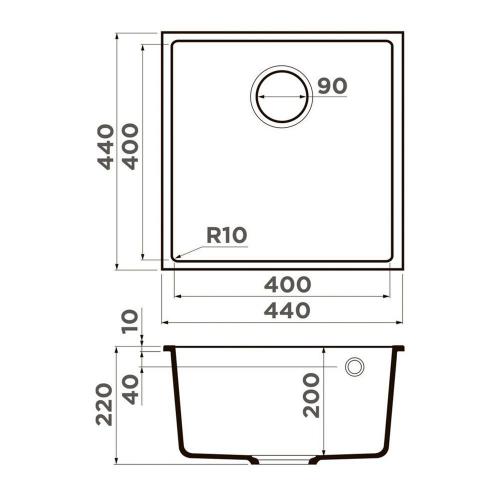 Кухонная мойка 44 см Omoikiri Solidity Bosen 44-U-WH белая - 1 фото